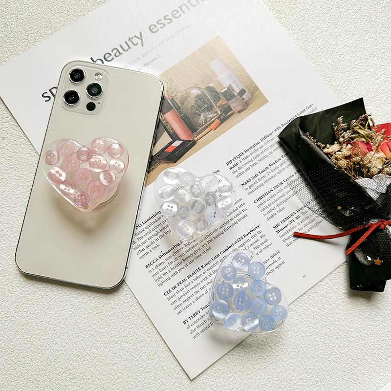 Three-Dimensional Solid Color Love Mobile Phone Case, Airbag Holder, Drip Gum, Original Retractable Back Sticker, Watching Dramas, Chasing Dramas