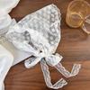 Retro Lace Bandana Headband White Woven Floral Print Hair Scarf Bohemia Triangle Headscarf Hat Sweet Kerchief Hair Accessories