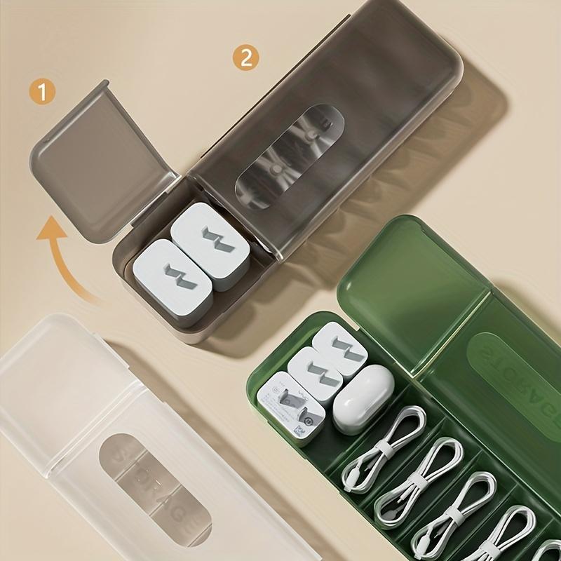 2 Stück Datenkabel Aufbewahrungsbox Kunststoff Handy Ladekabel Aufbewahrungsbox Sortiergitter Aufwickler Netzkabel Organizer