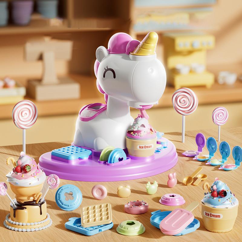 

Children S Clay Noodle Machine Baby Diy Interactive Clay Ice Cream Machine Set Handmade Clay Interactive Toy OneSize