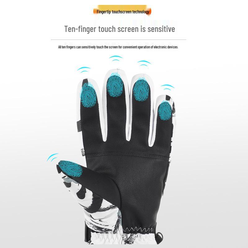 Unisex Winter Ski Gloves: Warm, Touchscreen-Compatible for Outdoor Activities like Mountaineering, Cycling, and Motorcycling