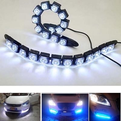 1Pc Universal 12 LEDs DRL Flexible Car Daytime Running Light Driving Daylight Fog Lamp