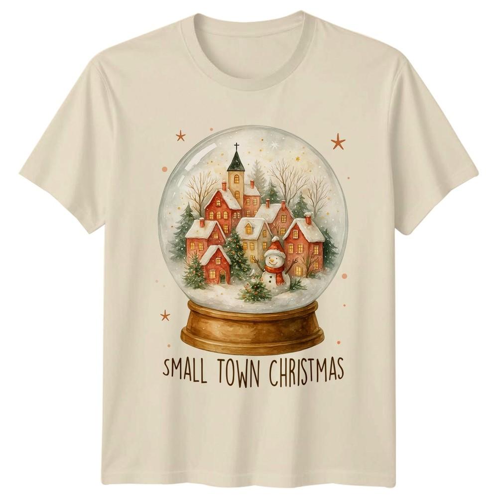 Small Town Christmas Snow Globe Winter Village Holidays Unisexs TShirt Unisexs Tee