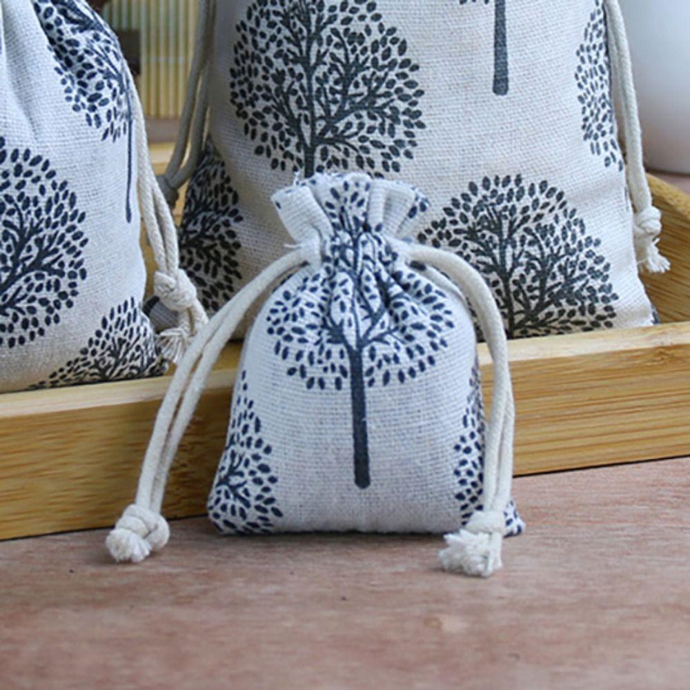 20pcs Cartoon Jewelry Storage Bag Handbag Packaging Coin Purse Drawstring Linen Pouch  Gift Bag