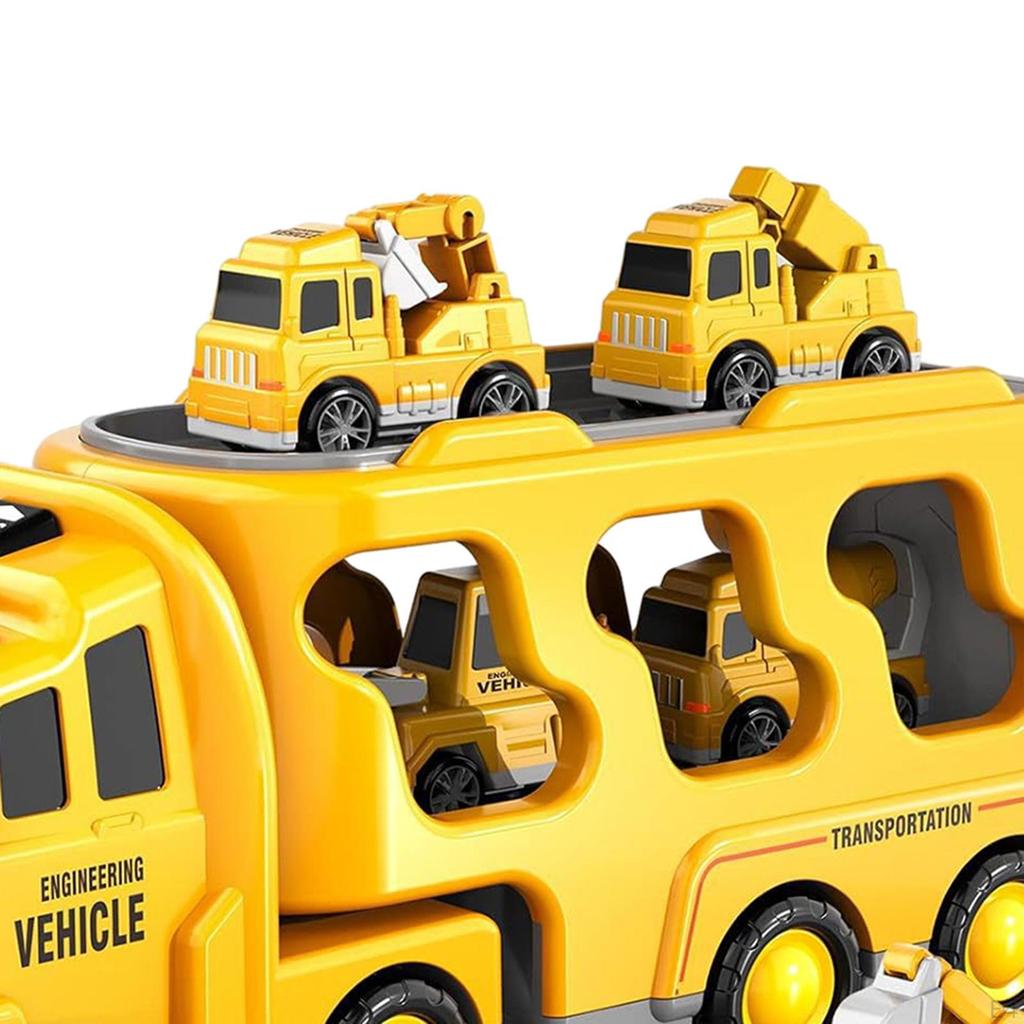 Fire Truck Car Toy 7 in 1 Carrier Transport Friction Power with Lights and Sounds for Age