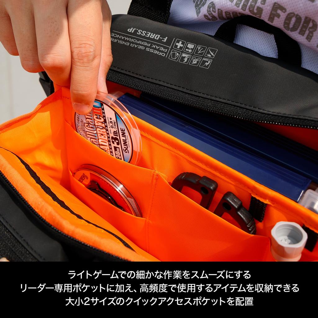 DRESS VERSUS Light Game Fishing Waterproof Tackle Bag for Ajing and Rockfish Shoulder Large Perfect for Beginners VS-L425 Bag, Fishing, Bag,