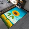 Sunflower Pattern Carpet with Bright Yellow and Blue Landscape Suitable for Use As an Anti-slip for Living Room Bedroom Sofas