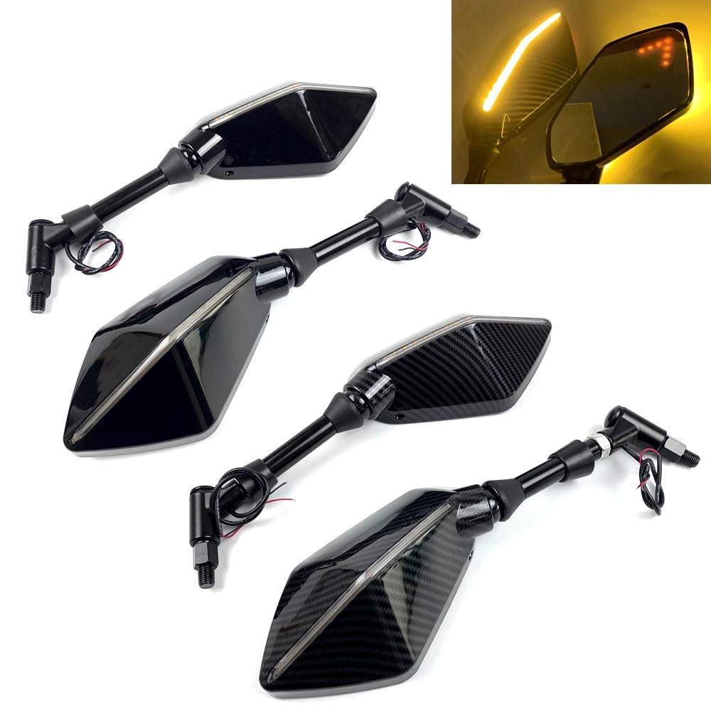2 pezzi/coppia specchietto retrovisore moto scooter motocross specchietto retrovisore elettromobile retrovisore convesso 8/10mm fibra di carbonio