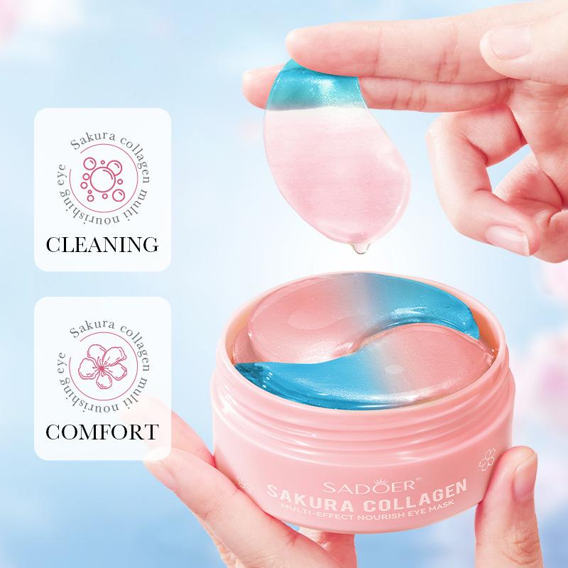 Маска для глаз Cherry Blossom Collagen Cherry Blossom Multi Effect Питательная маска для глаз Лифтинг, подтяжка и уменьшение тонких линий 1box