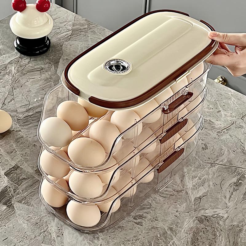 Refrigerator Slide-Out Egg Rack: Space-Saving Drawer for Easy Egg Storage