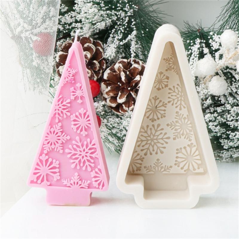 Flexible Silicone Mold Handmade Scented Candle Mould Snowflakes Christmas Tree Aromatherapys Mold Home Decorations