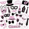 30 Glitter Photo Props: Black & Gold Wedding, New Year, Birthday Party Decorations