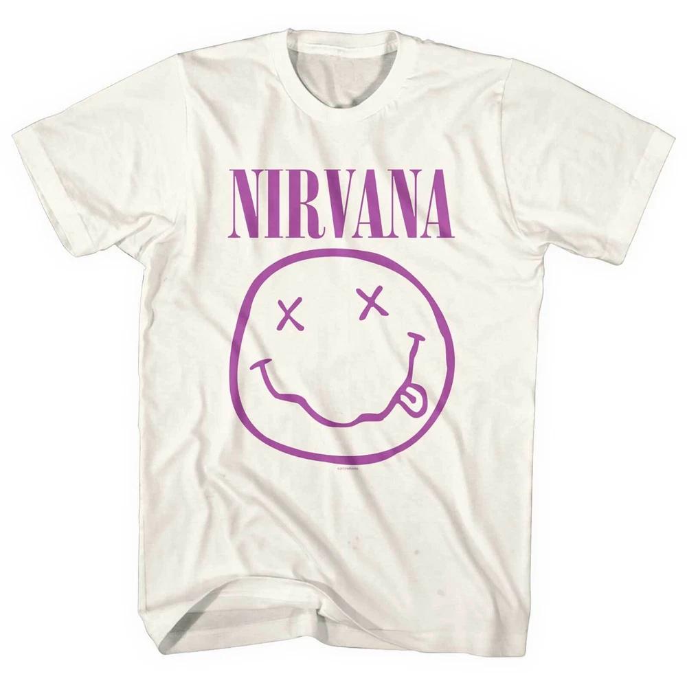 Nirvana Unisex Tshirt Purple Happy Face S