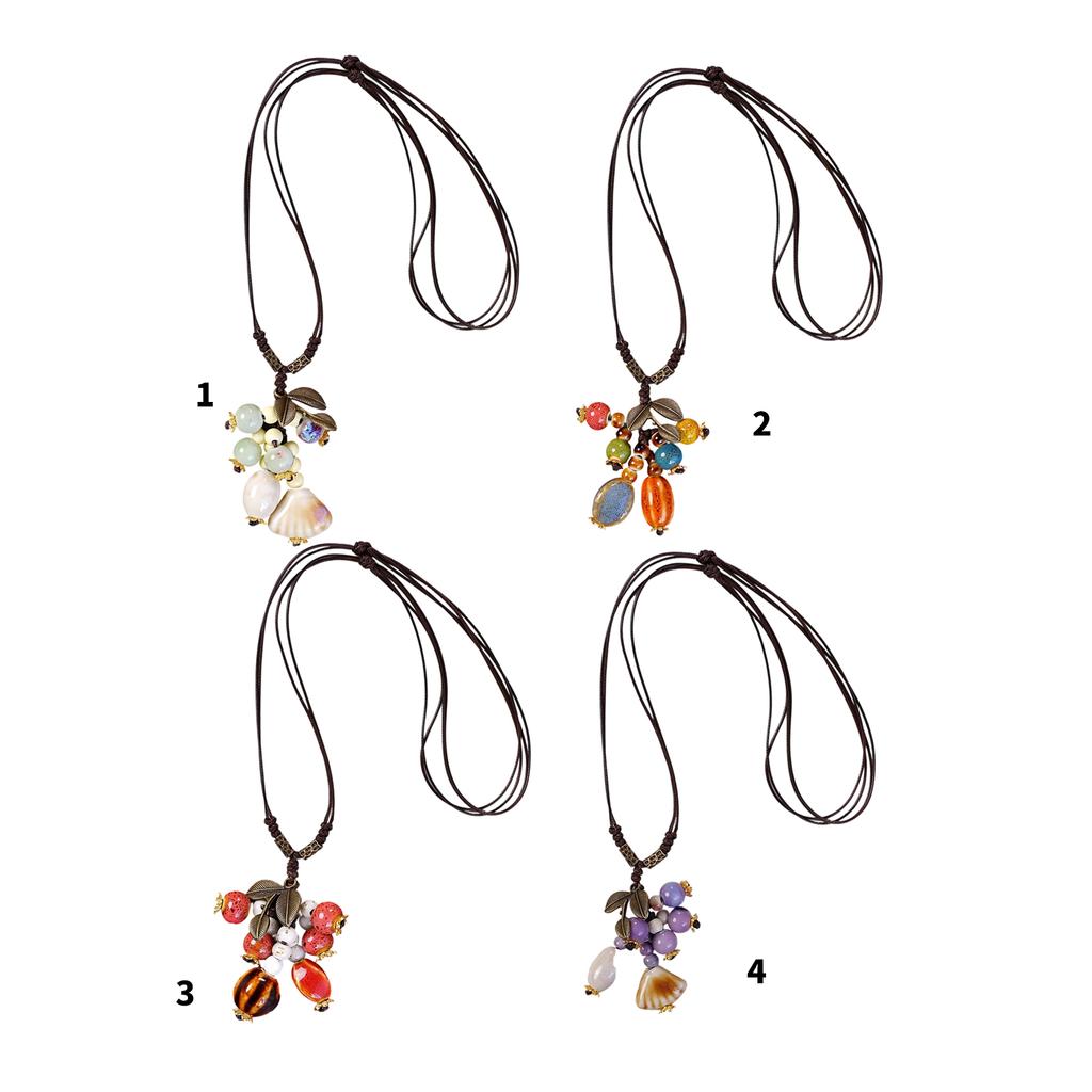 Artistics Ceramic Leaf Necklace Textured Pendant On Adjustable Chain Portable Jewelry Statement Pieces for Trendy Women