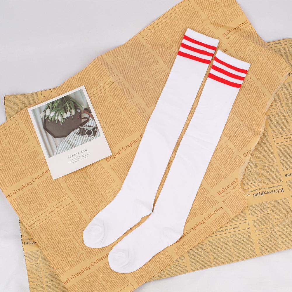 Long Socks With Three Stripes And Over The Knee College Style Performance Dance Women's Pressure Cotton Stocking