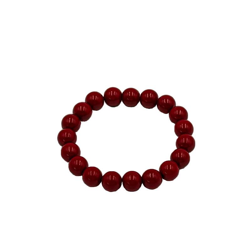 Luxury Imitation Cinnabar Beaded Bracelet for Good Luck & Wealth - Perfect Holiday Gift