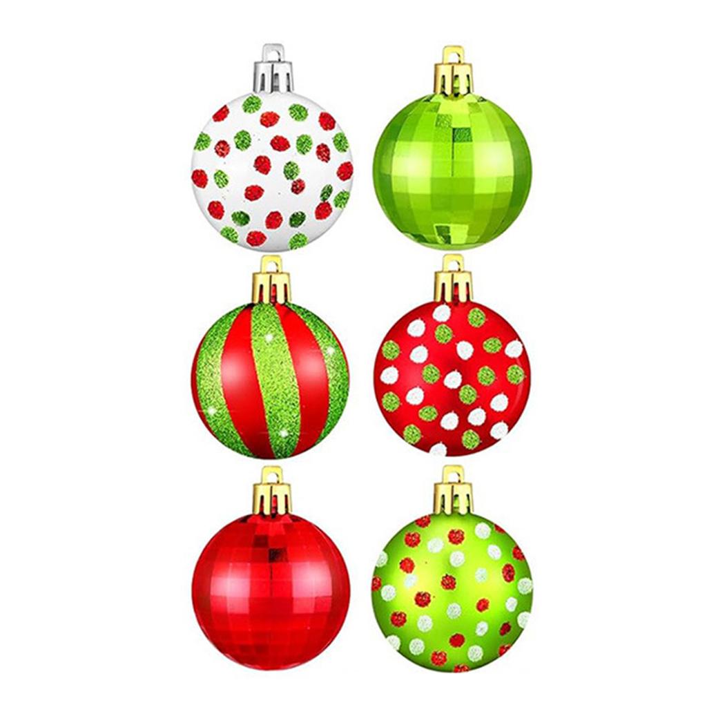 24pcs Xmas Ball Ornaments 2.0in Shatterproof Xmas Tree Balls Decoration Painting Hanging Ball for Ho