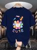 Cute Cat Unisexs Crew Neck T Shirt Rainbow Flower Kitty Candy Fish Kawaii Cartoon Colorful Letter Graphic Short Sleeve Casual Tops