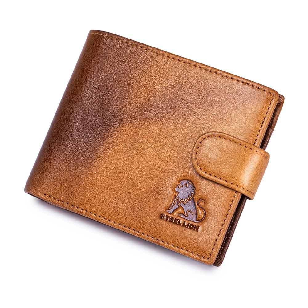RFID Genuine Leather Men Wallet Large Capacity Card Holder Coin Purse