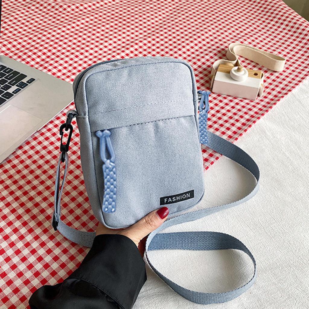 Mini Canvas Crossbody Pouch Fashion Lightweight Vertical Shoulder Bag for Women Versatile Everyday Small Square Bag