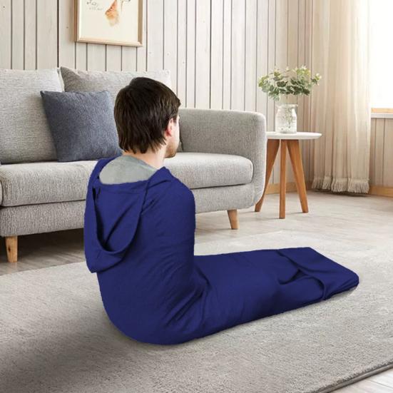 Sacco a Pelo con Cappuccio Avvolgente da Indossare Coperta per Dormire Adulti Bambini Portatile Accogliente Avvolgente per Dormire