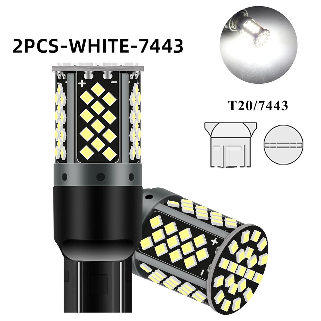 2pcs 1156 BA15S 1157  T20 7440 W21W 7443 W21/5W 2025chip 81smd  LED Car Tail Bulb Brake Reverse DRL Turn Signal Light 12V Canbus