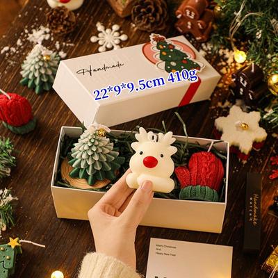 Christmas Creative Handmade Candle Aroma Gift Set Handmade Gifts Holiday Gifts Christmas Tree Deer Part Atmosphere Ornaments Decoration