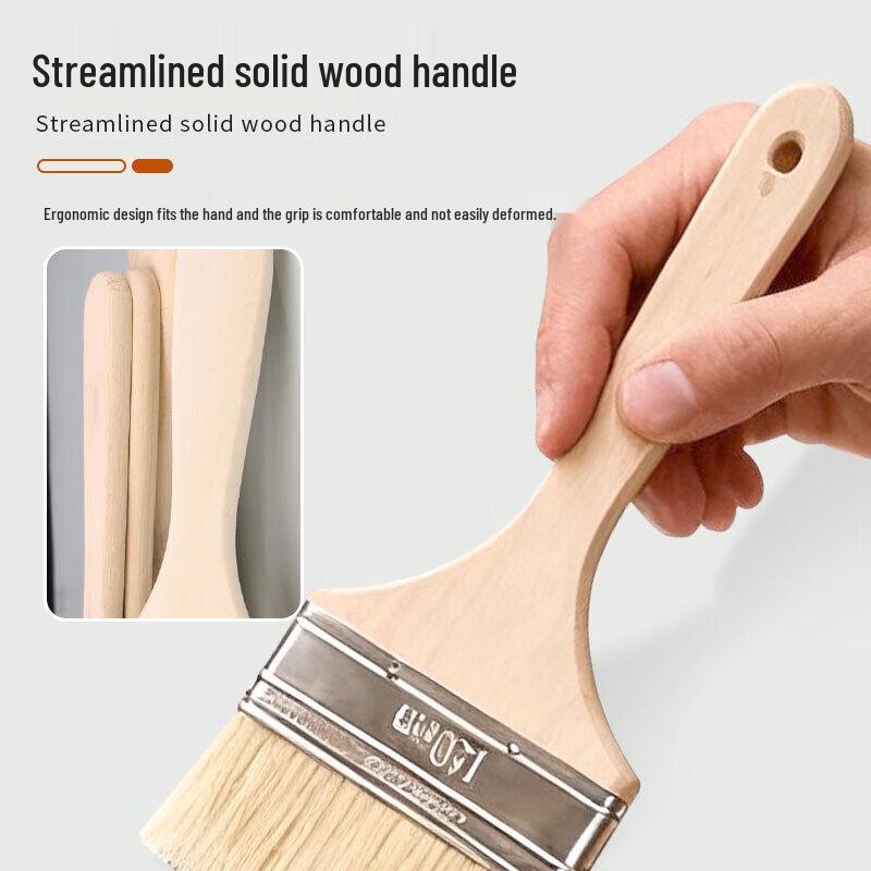 Solid Wood Handle Wool Paint Brush Set