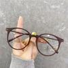 Green Myopia Glasses Women Can Be Equipped With Degree Astigmatism Plain Face Thin Leopard Print Brown Frame