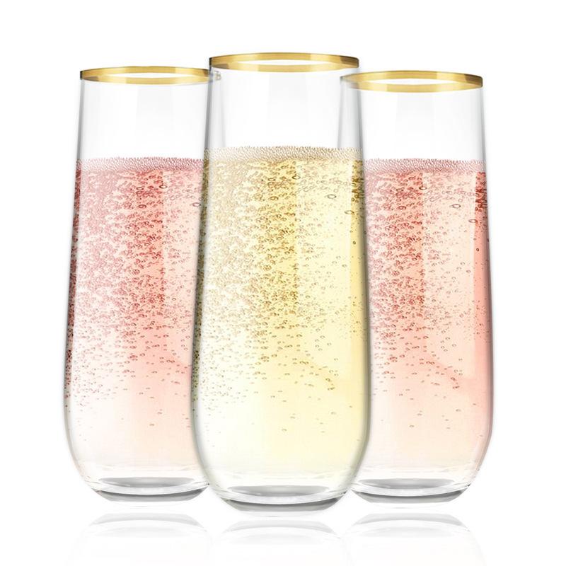 PET Plastic Egg-Shaped Footless Wine Glass, 12oz-16oz, Transparent