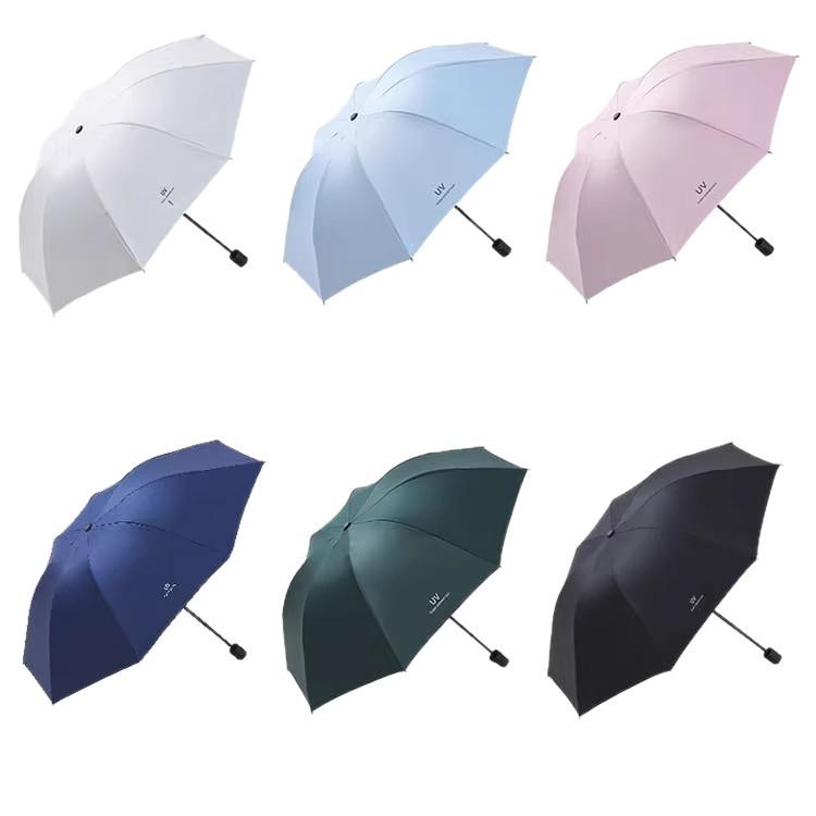 UV Umbrella: Sturdy 8-Rib, Manual Folding Dual-Use Sun & Windproof Parasol with Ultraviolet Protection.