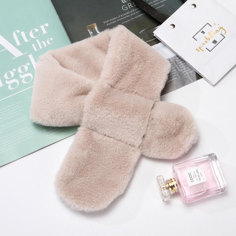 Children'S Scarf Winter Cartoon Plush Children'S Scarf Boys And Girls Warm Cross Imitation Rabbit Hair Children'S Neck