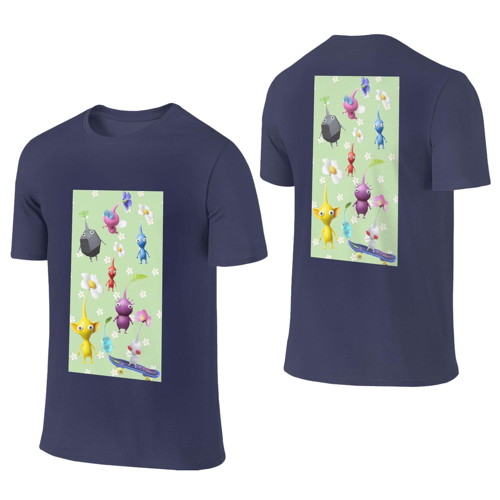

100 Cotton Pikmin Characters TShirt Unisexs Double Sided T Shirt Unisex Crew Neck Summer Shirts Tops S6XL 4XL