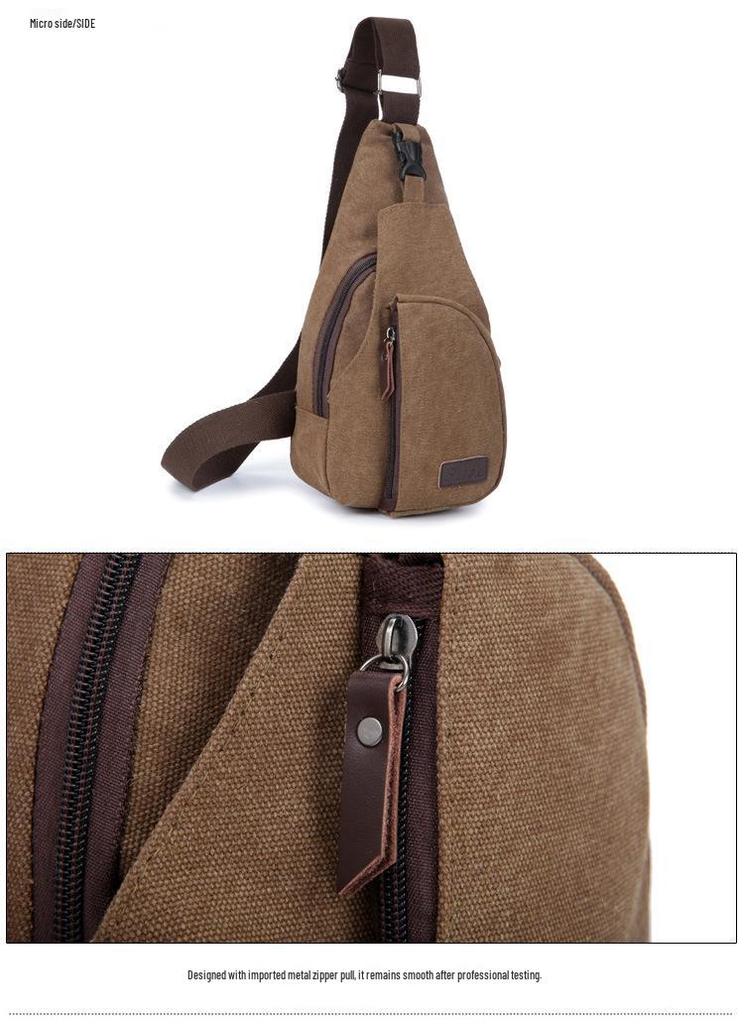 Korean Style Men's Multifunctional Canvas Crossbody Bag