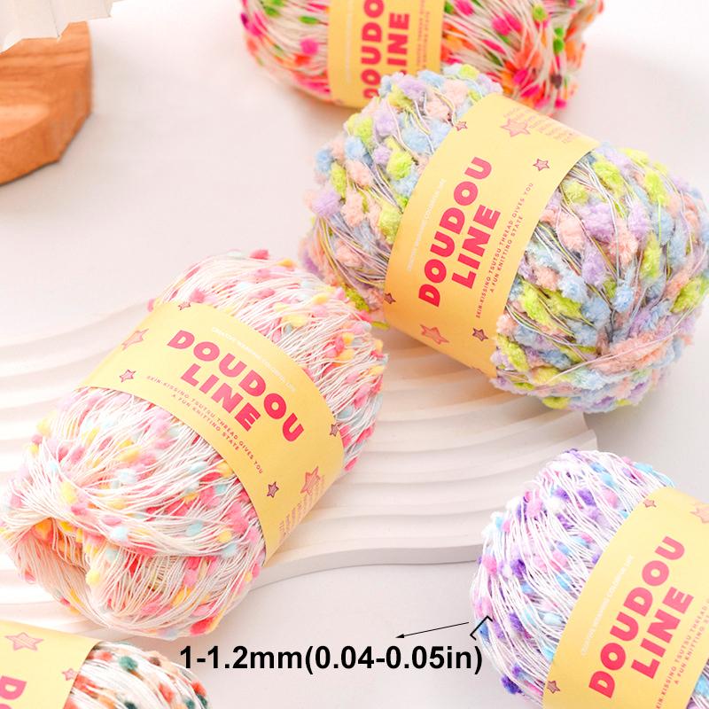 Filato di mohair morbido e confortevole, 50 g/rotolo, filo arcobaleno multicolore per maglione, sciarpa, fai da te, gomitolo di lana all'uncinetto, pois colorati