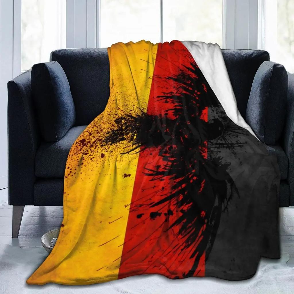 Deutsche Flagge Adler Flanell Fleece Decke Ultra Weich Gemütlich Warm Überwurf Leichte Decke Mikrofleece Decke für Zuhause Geschenke