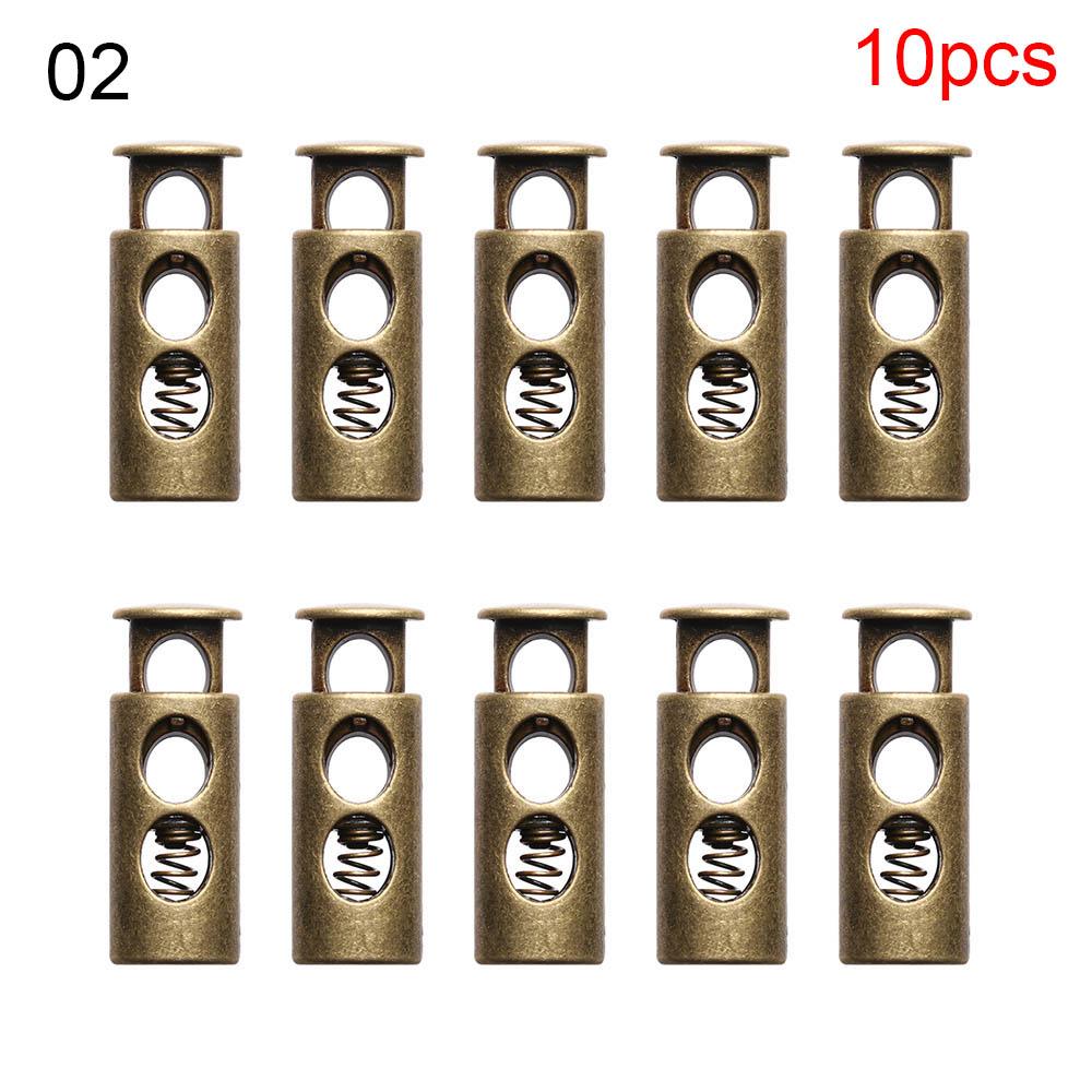 10 pcs Double Hole Metal Stopper Apparel Sewing Accessories Metal Clamp Stopper Cord Lock Toggle Shoelace Sportswear Accessories