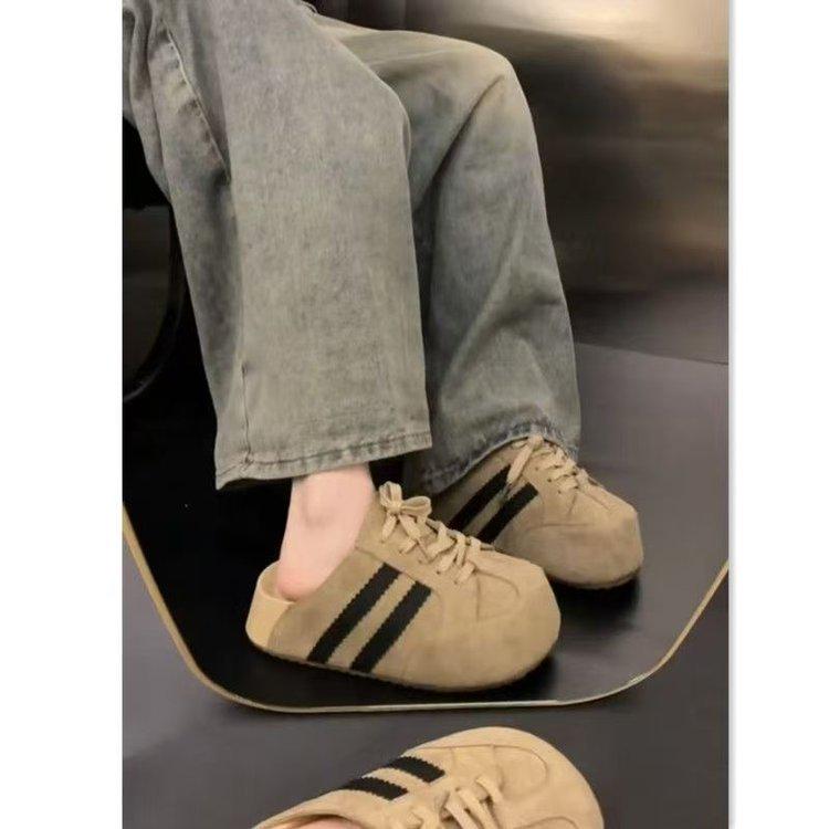 Baotou Women's Backless Loafers 2025 - Retro German-Inspired Thick Sole, Comfortable Spring Half-Slippers