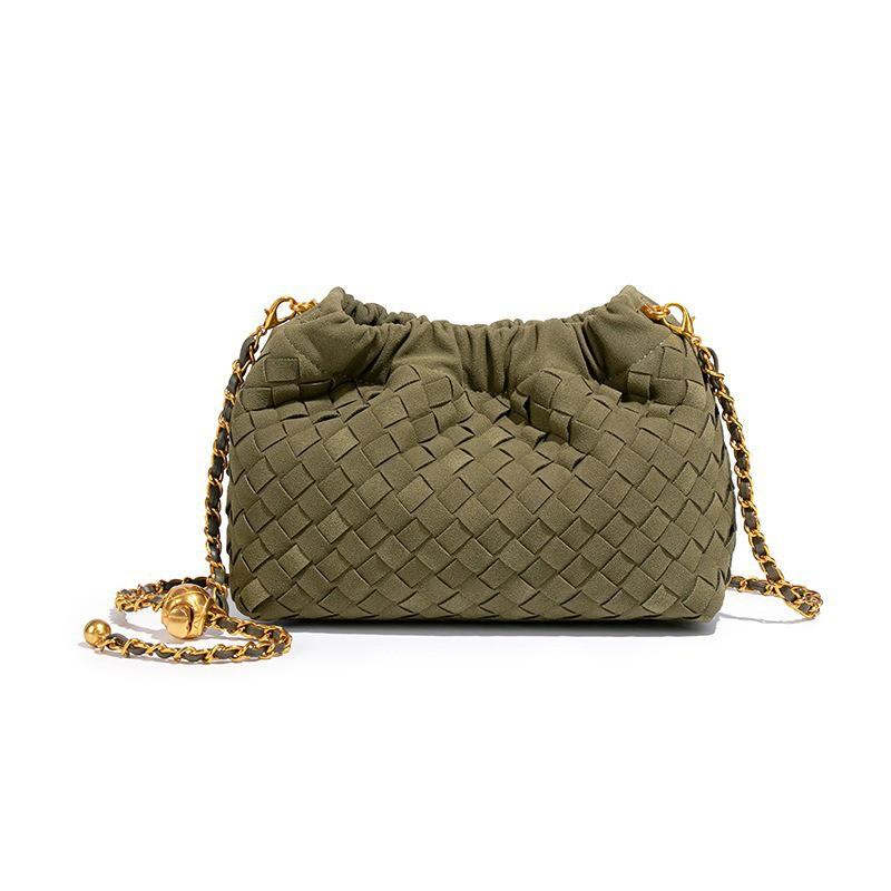 Soft Suede-Like Woven Shoulder Bag With