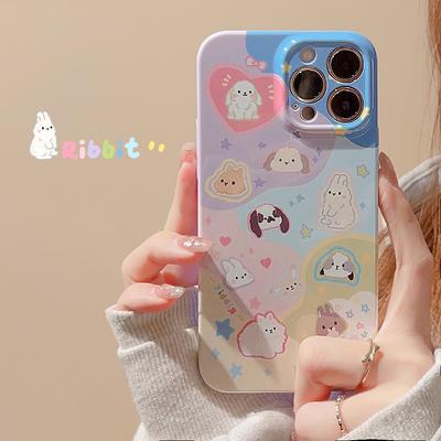 Ins 2023 New Rabbit Cartoon Dog Love Heart Puppy Cute Phone Case For Apple 11 12 13 Pro Max 14 Promax Xsmax Xr X 7 8 Plus Cover
