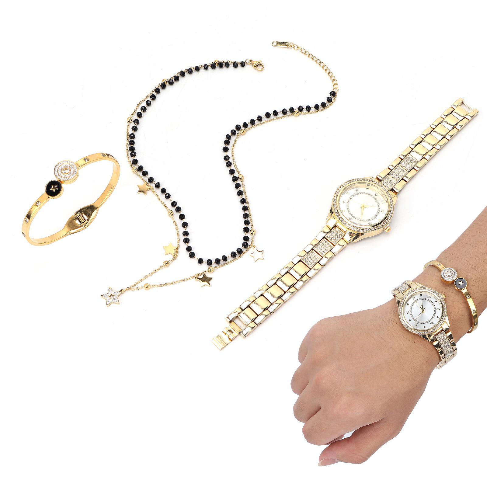 

Women Jewelry Set Watch Bracelet Necklace Wife Girlfriend Anniversary Birthday Gift