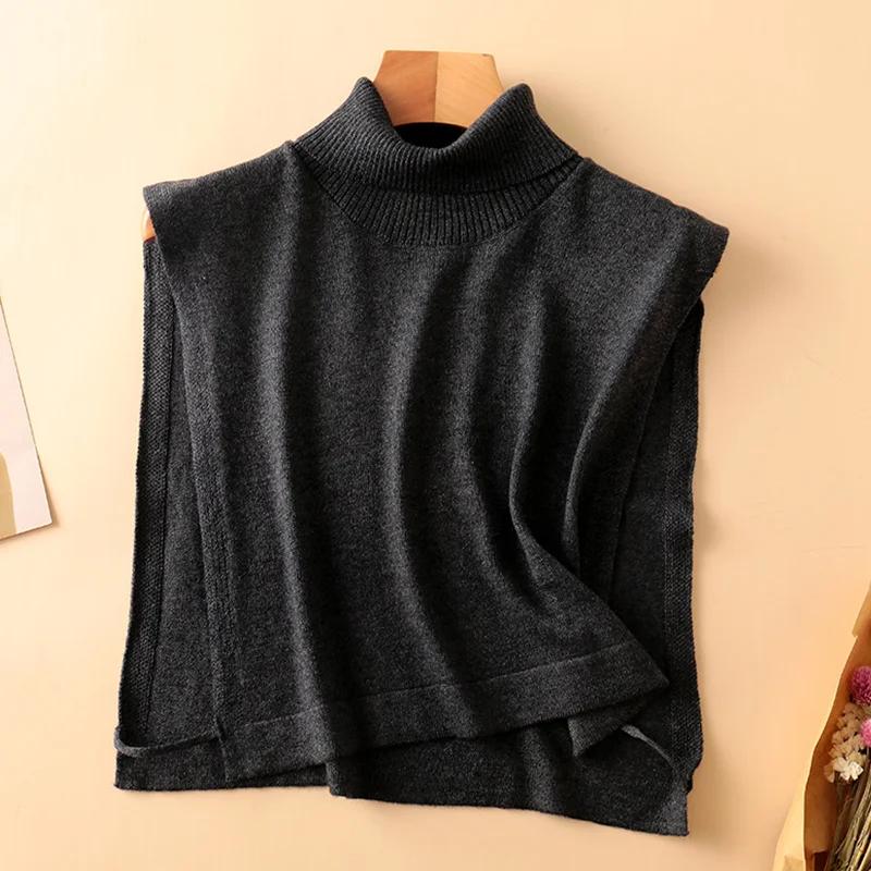 Women Wool Detachable Collar Fake Neck Mock Hooded Solid Color False Sweater Ladies Turtleneck Neckwear Clothing Accessories