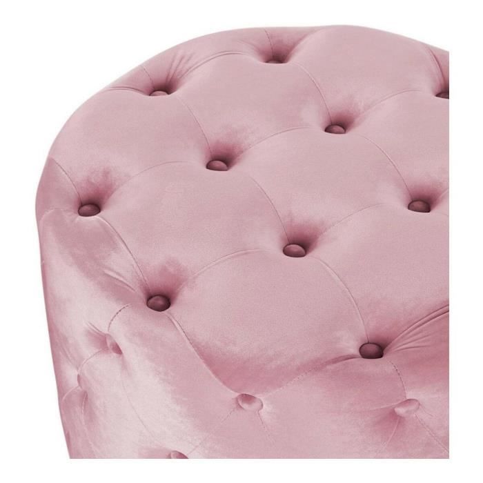 Repose-pied Style Glam Bois, Mdf Rose - Couleur:ROSE