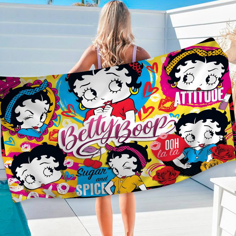 Anime B-Bettys B-Boops Big Microfiber Beach Towels Quick Dry Towel Sand Beach Towels Pool Towel for Travel Swim Pool Yoga