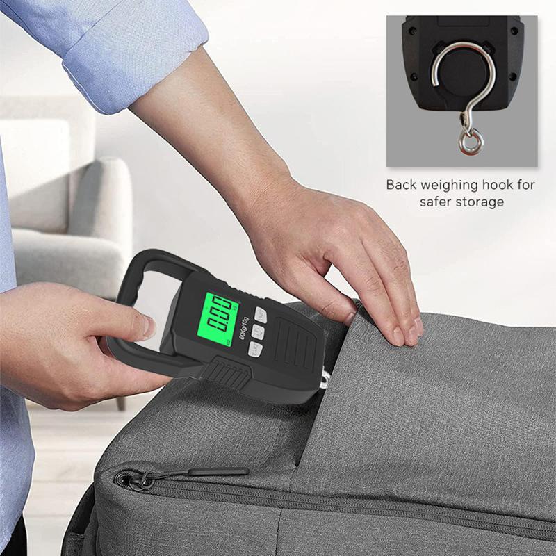 Tragbare Digitale Personenwaage 60kg 10g Elektronische Gepäckwaage Hängewaage Batterie-/USB-Aufladung LCD Angelfischerei Waage