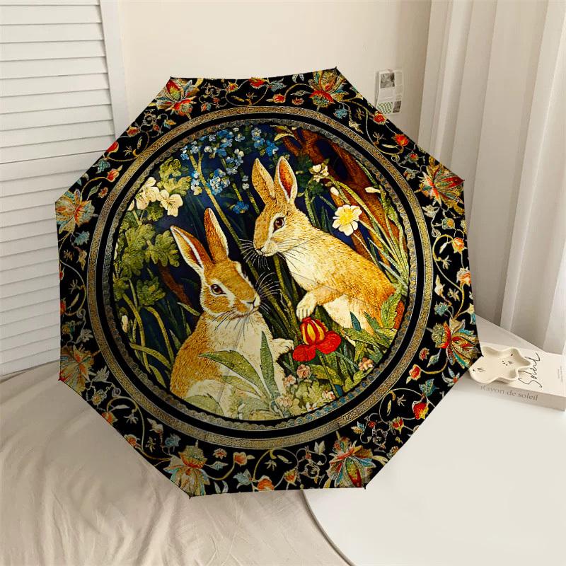 

1PC rabbit garden Umbrella-8-Rib Reinforced, Automatic Open, Lightweight & Durable, Cute Fashion Accessory for Outdoor-W9222