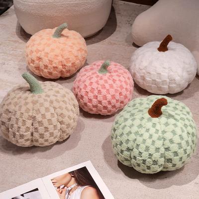 Lamb Wool Pumpkin Throw Pillow Colorful Pumpkin Plush Toy Halloween Gift Display Props