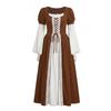 Women Dress Medieval Cosplay Costume Retro Square Neck Renaissance European Country Perfect For Festivals Parties And Halloween