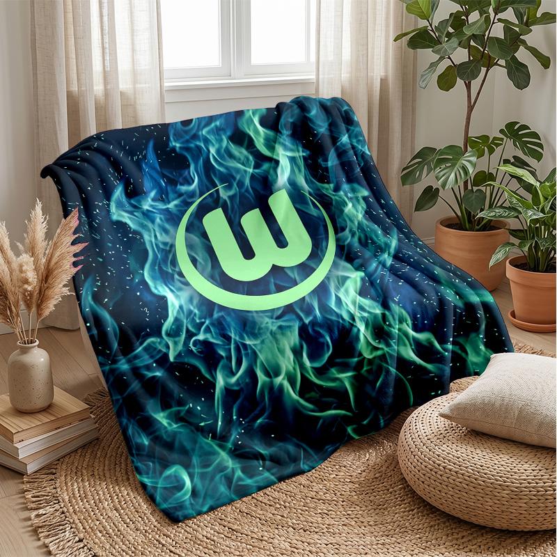 VfL Wolfsburg FC Soft Flannel Fleece Blanket Lightweight Cozy Warm Throw Blanket For Sofa Bed Home Decor
