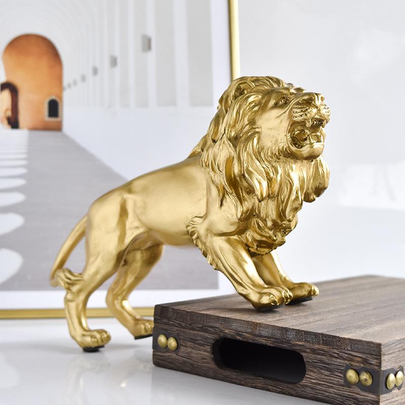 Creative Roar Lion Sculpture Resin Crafts Ornament Home animal sculpture living room decoration Office Desktop Decor Accessories
